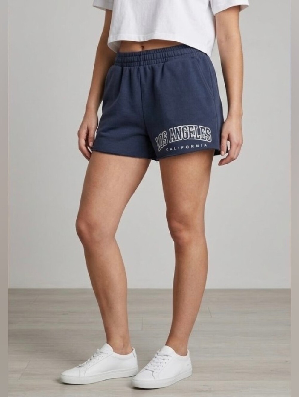 Los Angeles California Vintage Rustic Blue Shorts Size S Small Stretch Waist
